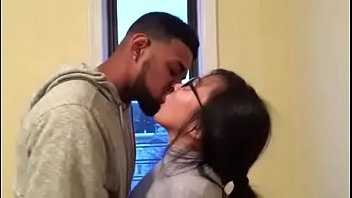 asian girl makes out with black dude